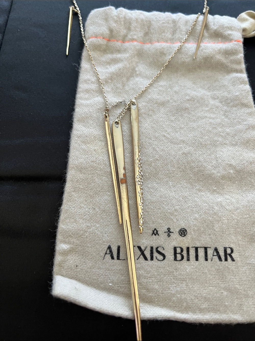 Alexis Bittar Gold Plated Spike Necklace - Picture 3 of 6